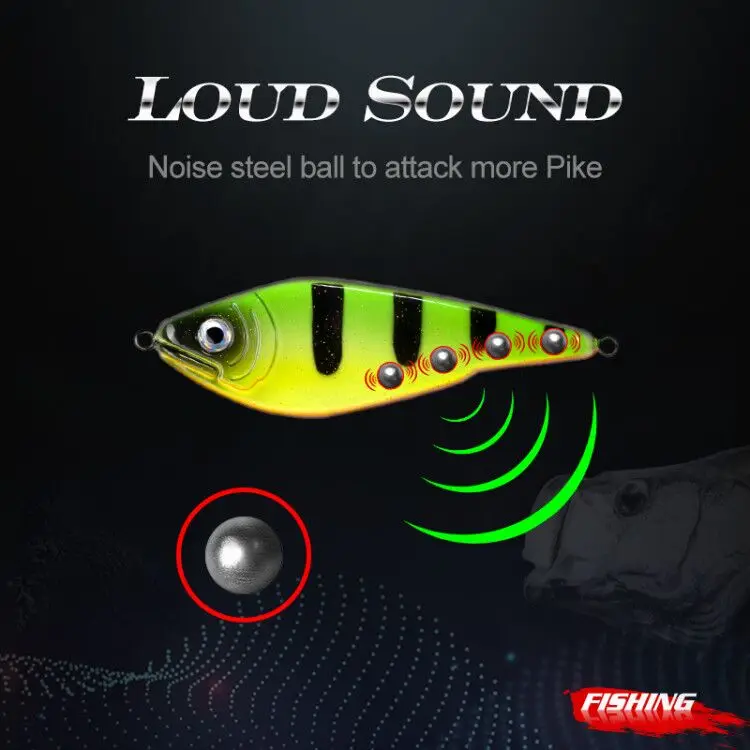 Hunthouse muskies Jerkbait Pike Fishing Lure Jerk VIB Musky Baits Slow Sinking wobblers for pike Pesca Leurre jerkbaits