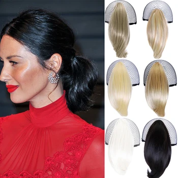 

DIANQI 8 colors short straight synthetic hair blonde black small pony tail hair accessories claw ponytail hair extensions