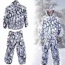 Охотничья одежда, костюм Ghillie, белая Снежная камуфляжная одежда, 3d Birdwatch, лист клена, куртка для страйкбола, включает и охотничьи штаны S7R4