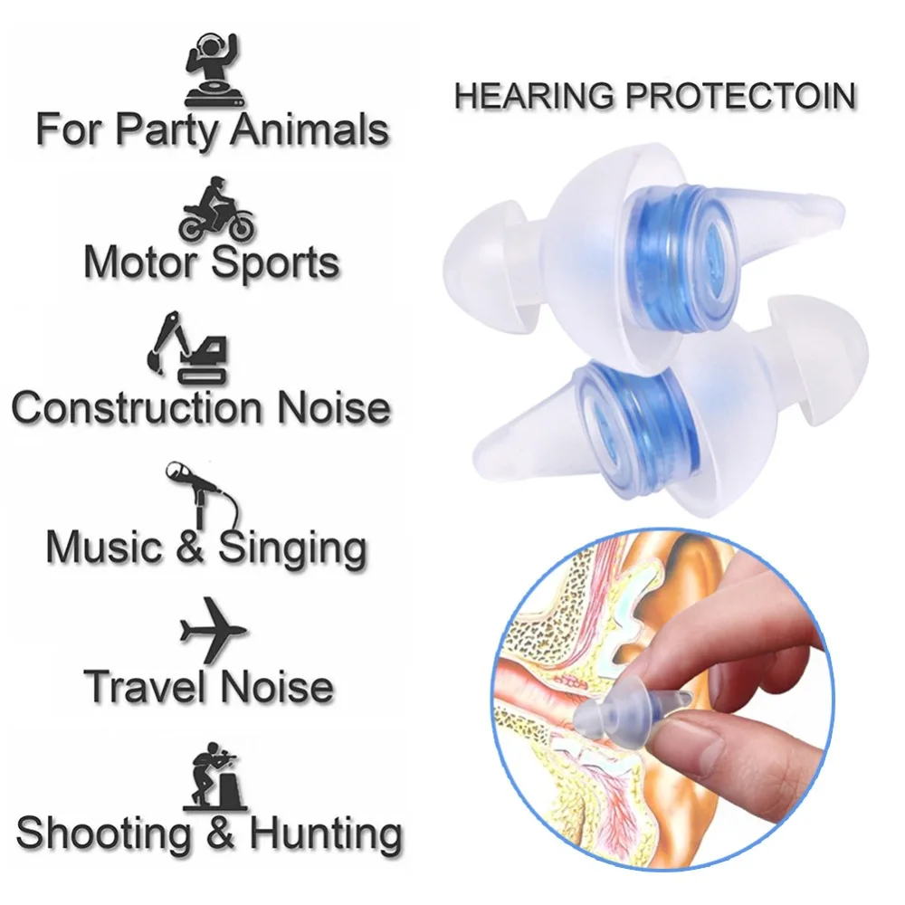 1 пара силиконовых противошумовых ушных затычек в форме дерева для сна, концертных ушных затычек, шумоподавление, Защита слуха, беруши