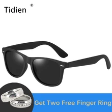 Tidien, винтажные черные солнцезащитные очки, для мужчин, женщин, дам, классические, пластиковые, UV400, с заклепками, квадратные, зеркальные, мужские очки, P-2140