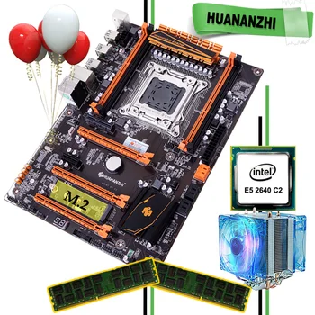 شراءالخصم اللوحة الأم مع M.2 فتحة HUANANZHI X79 LGA2011 اللوحة الأم مع وحدة المعالجة المركزية Xeon E5 2640 RAM 32G (2*16G) RECC 2 سنة الضمان