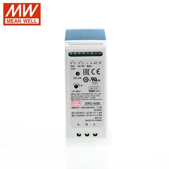 

DRC-60B Meanwell Switching Power Supply 110V/220V AC to 27.6V DC 1.4A | 0.75A 60W DIN Rail Battery Charger for UPS Function LPS