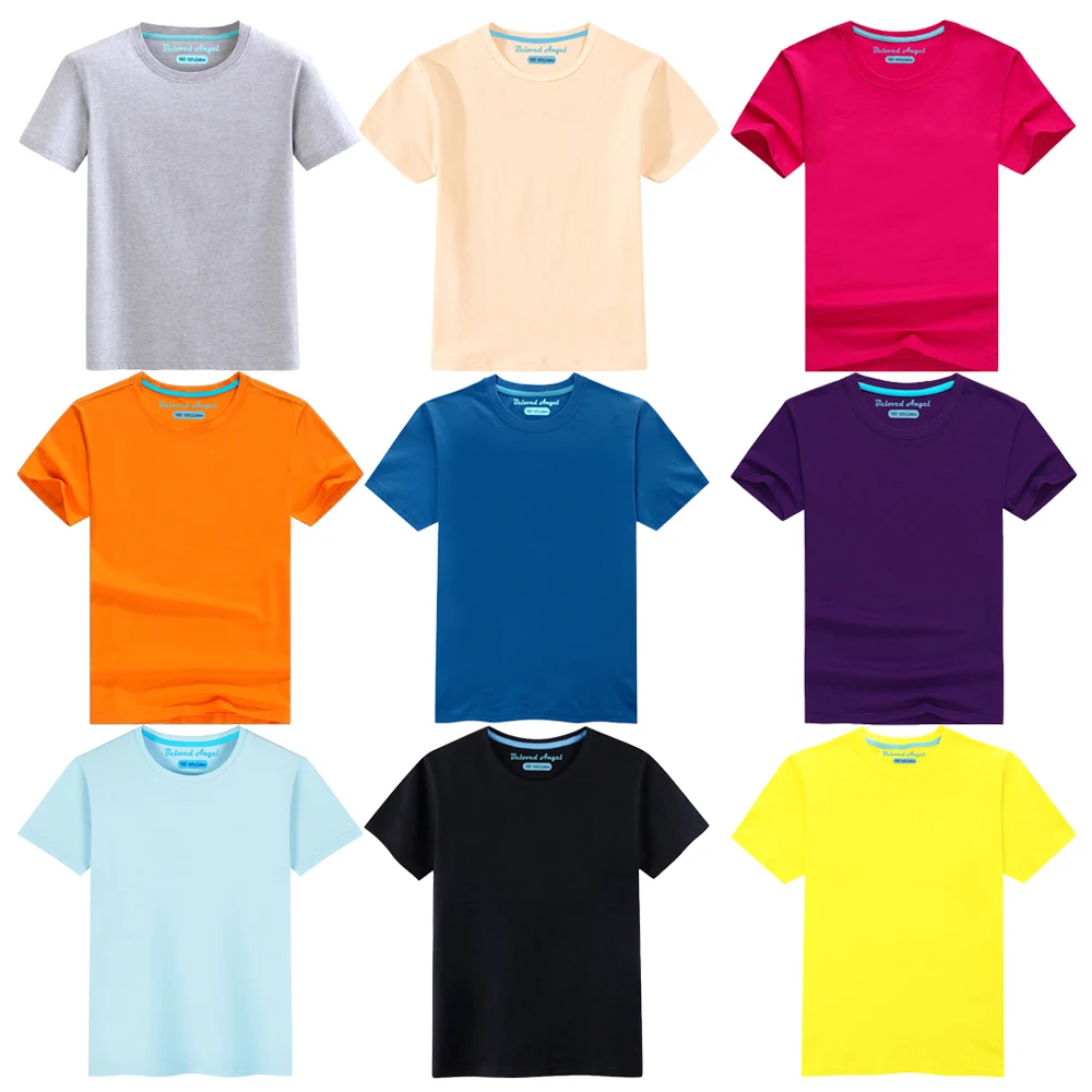 

2020 Boys T Shirts Girls Plain Tops Children Summer Short Sleeve Cotton Blanket T-shirts Team Clothes Tees Baby Clothes 3-15 Yrs