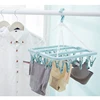 32 Clips Folding Clothes dryer Hanger Children Adults Clothes Dryer Windproof Socks Underwear Plastic Drying Rack 3