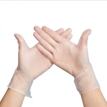 

100 PCS Transparent Disposable PVC Gloves Kitchen Medical Latex Rubber Garden Gloves