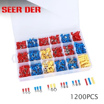

1200pcs/lot Mixed Assorted Lug Kit Insulated Electrical Wire Crimp Connector Terminal