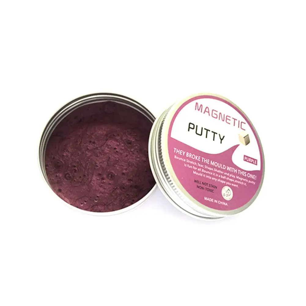 Purple Лепка из глины, ручная шпатлевка, тонкая грязевая игра, тесто из резины, магнитная грязь, мягкая и растягивающаяся, очень Успокаивающая игрушка для снятия стресса - Цвет: Purple