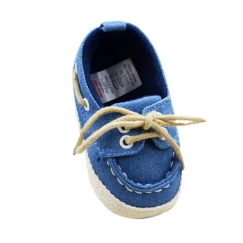 

Baby Boy Girl Blue Sneakers Soft Bottom Crib Shoes Newborn to 18 Months