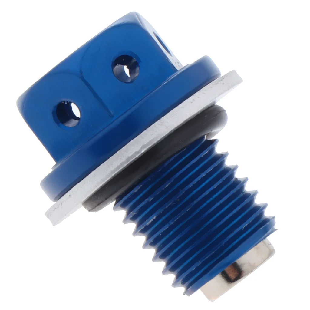 MagiDeal M12 Magnetic Aluminum Alloy Blue Drain Screw, Engine Suction Screw  27x20x20mm