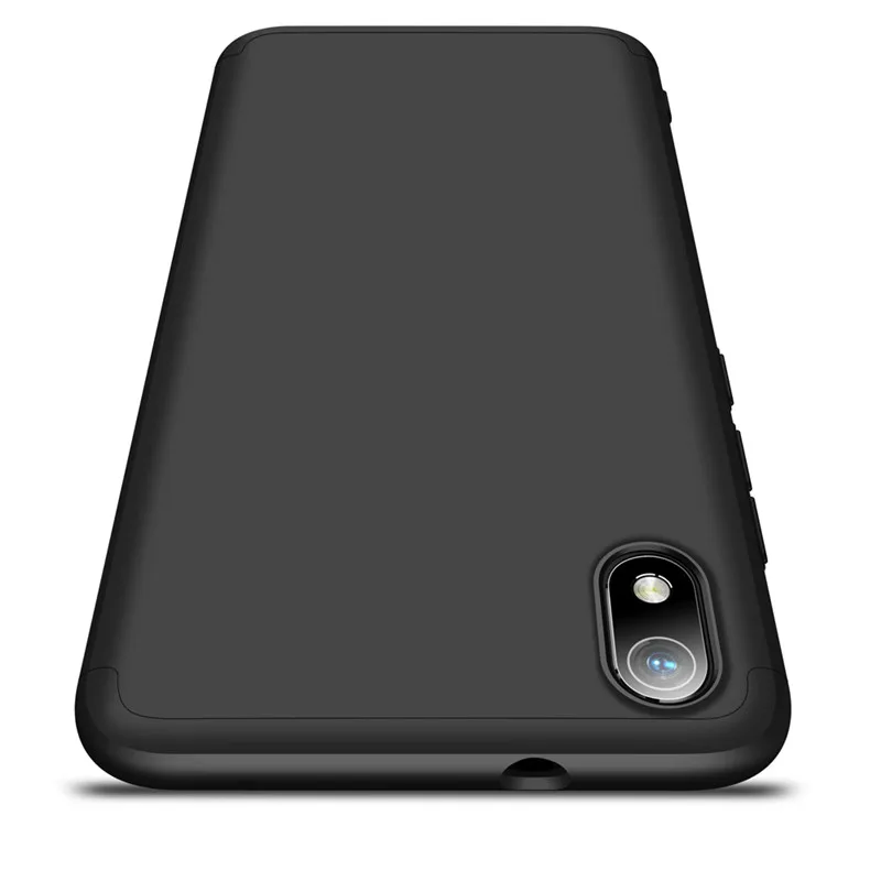black case 360 Защитный Передний+ задний стекло чехол huawei honor 7c aum-l41 7c pro Жесткий армированный чехол honor 8a 8 a case телефона чехлы на honor 7c pro чехол хонор 7с aum-l41 чехол хонор 8a хонор 8 а чехол хонор 7с про - Цвет: black case