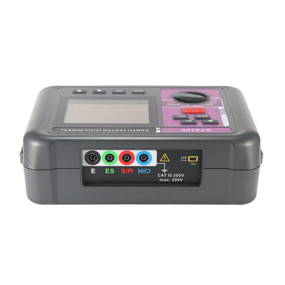 Nicetymeter ST4106 цифровой заземления метр тестер сопротивления 4-полюсный автоматический почвы Электрический резистивиметра изоляции Мегаомметр