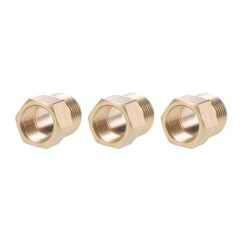 

uxcell Brass Threaded Pipe Fitting G1/2 Male x G3/8 Female Hex Bushing Adapter 26mm Length 3pcs