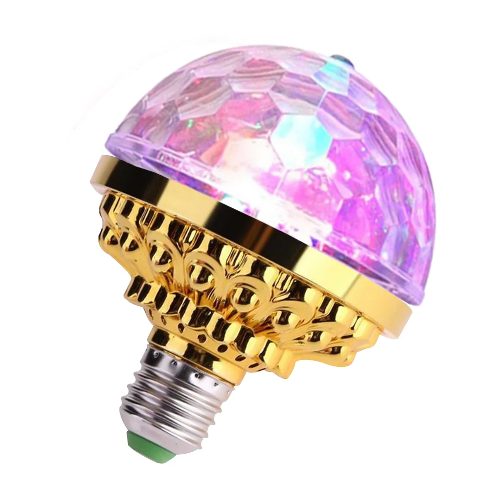 Ampoule LED rotative en cristal, 6W E27, lumière stroboscopique pour