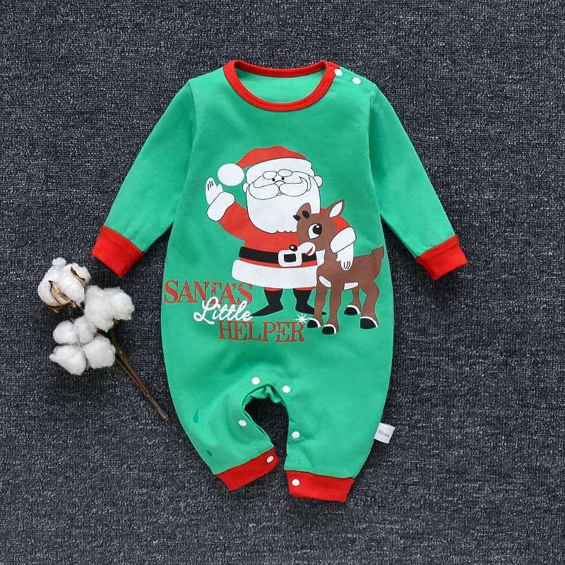 1 Christmas style newborn Baby Romper 0-2Y Autumn Winter Baby boys girls Clothes Long Sleeve cotton baby Jumpsuit - Цвет: 1