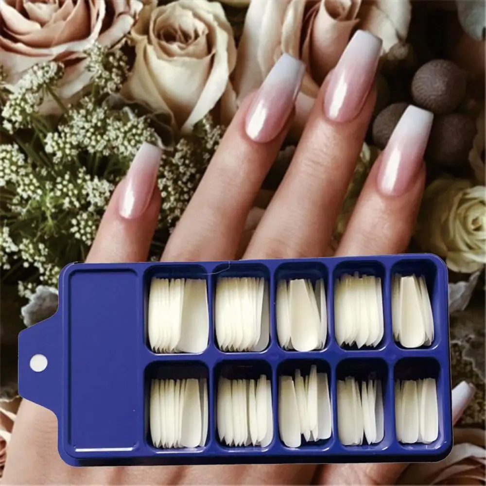 100 штук синих блистерных коробок, балетные накладные накладки для ногтей, фототерапия, инструмент для дизайна ногтей, украшения для ногтей