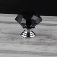 Одинарная ручка ящика со стразами ручка из цинкового сплава Внешняя торговля ручка шкафа черная 30 мм