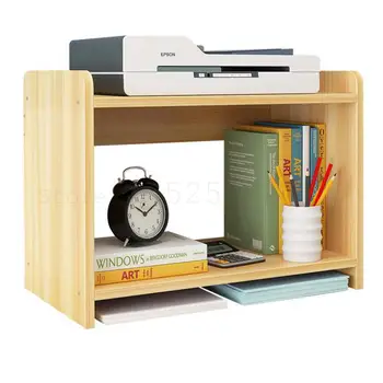 

Simple Desk On Bookshelf. Students Use Desktop Shelves To Accommodate Small Bookcases In Dormitories. Simple And Modern