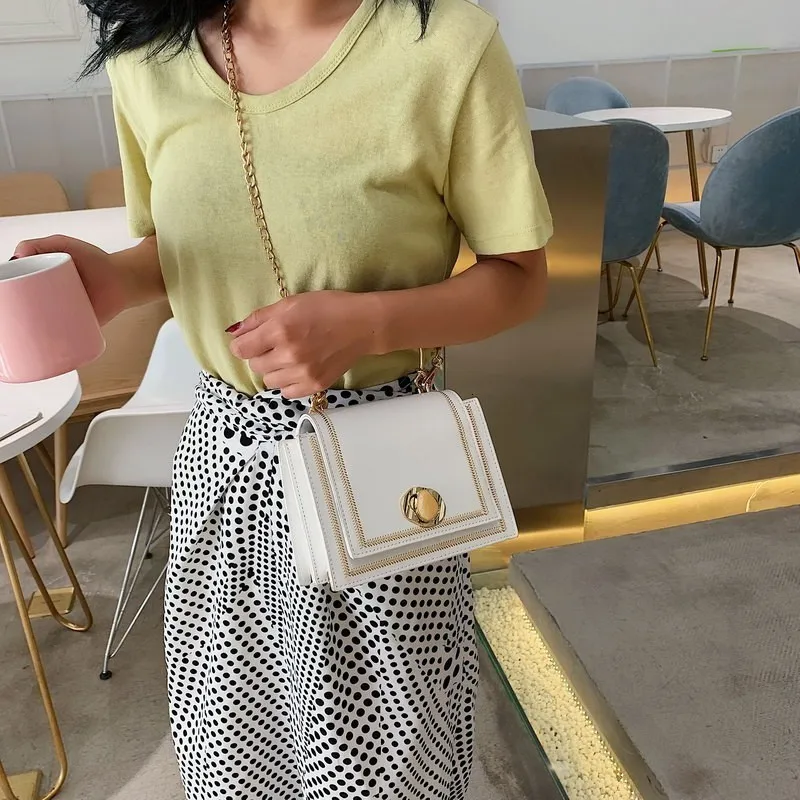 

Luxury Handbags Women Bags Designer Brand PU Leather Ladies Totes Patchwork Chains Shoulder Crossbody Bags For Women 2019