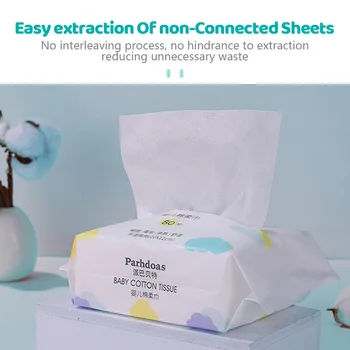 

Parhdoas Baby Dry-wet Double Napkins 80PCS MakeUp Removers Flushable Sanitary Natural No Additives