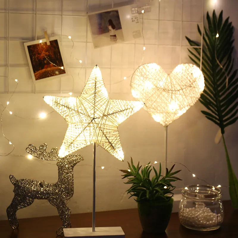 

Star Lamp LED Night Light Colorful Lights Dormitory Soft Girl GIRL'S Heart Room Decorative Romantic Christmas New Year Decoratio