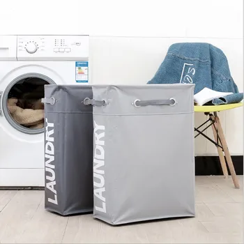 

Dirty Clothes Storage Box Mesh Bundle Mouth With Leather Feet Oxford Cloth Hamper Small Folding Laundry Basket