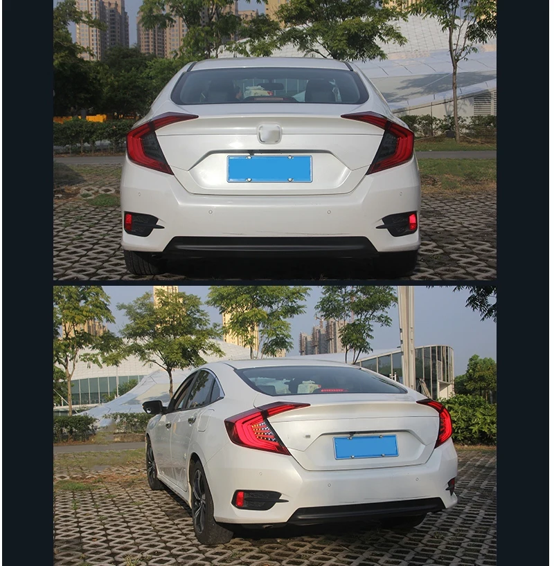 VLAND завод для задний габаритный фонарь автомобиля для CIVIC задний фонарь и сигнал поворота+ стоп-сигнал+ Обратный Свет и воспроизведение и заглушка