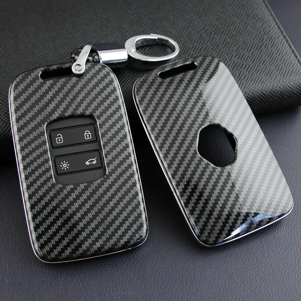 

Carbon Fiber Hard Key Cover Fob Case Chain ABS plastic Key Case For Renault Kadjar 2016-2020 Megane 2016-2019 Koleos 2017-2019