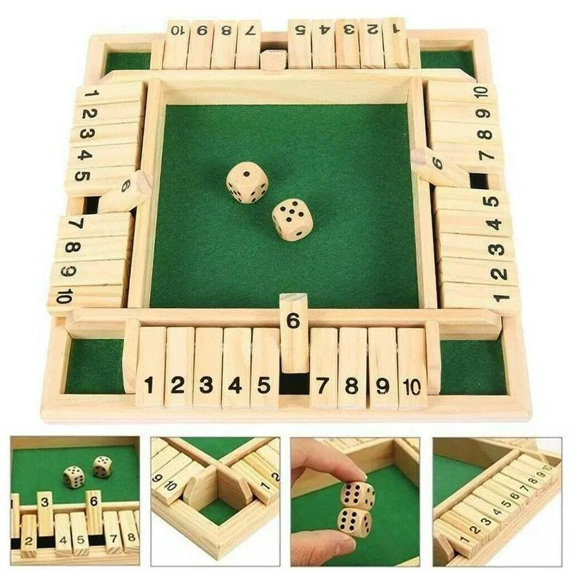 

The Box Wooden Table Board Game Classic Cube Number Puzzle Toys For Kids Children Ellepigy 4 Players Shut Ability Learning Toys