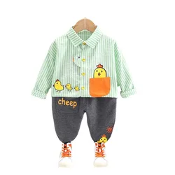 Roupas de algodão para bebês, roupas com desenho para crianças pequenas para primavera e outono