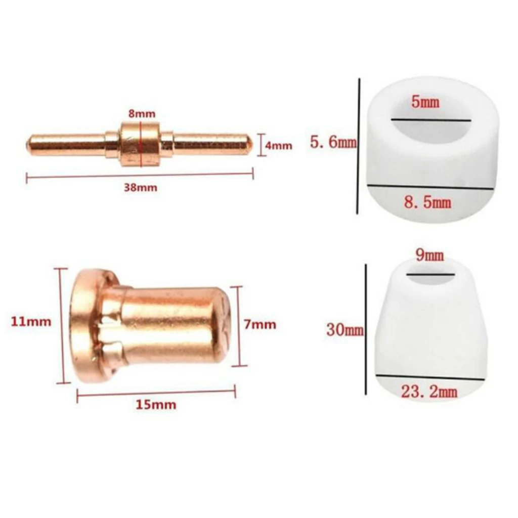 100Pcs PT-31 LG-40 Air Plasma Cutter Cutting Nozzles Electrode Tip Torch Consumable Kits 40A Fit For LGK-40 CUT-40