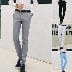 Business Men's Pants Gentle Man Trousers Fashion Male Straight Pants Solid Color Fit Smart Casual Pants
