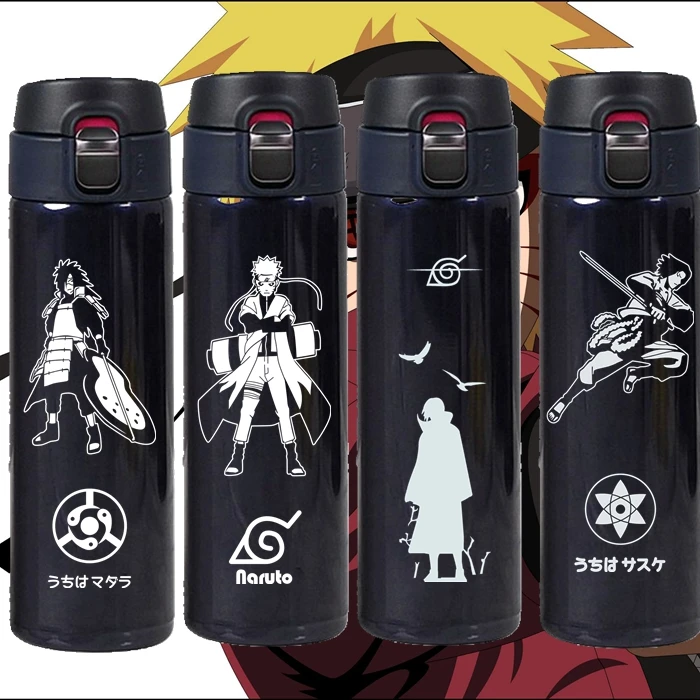 OUSSIRRO NARUTO Thermos Uzumaki Naruto With Cover Hatake Kakashi Thermos Uchiha Itachi Mugs Cup Gift