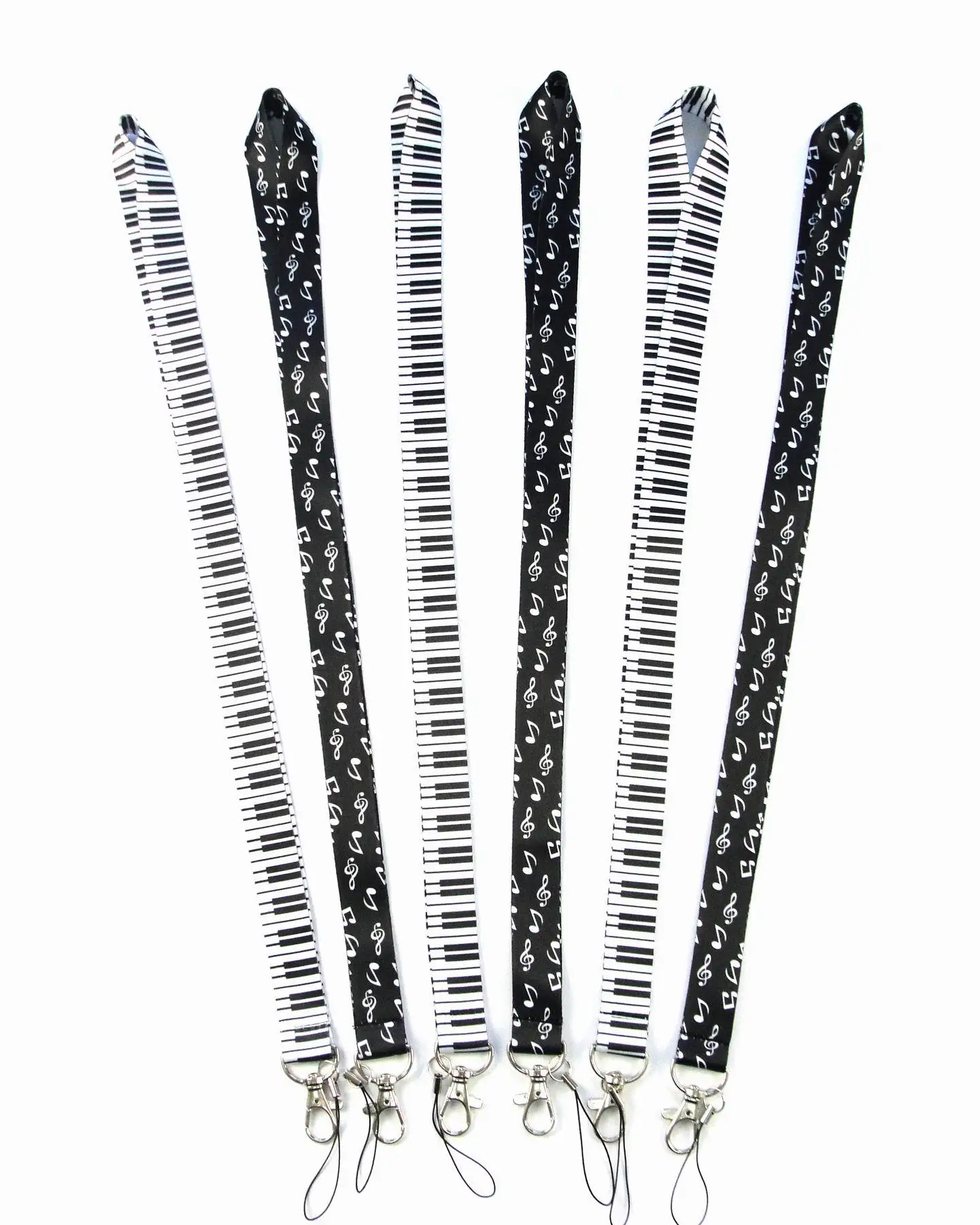 New Arrival 30 Pieces/lot Quality Classical Musical Piano Notes Style Keychains Neck Lanyard Phone Straps ID Card Badge Holder | Украшения