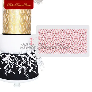 

Mini Feather Design Cake Stencil Plastic Cake Border Stencils DIY Drawing Lace Template Cake MoldCake Decorating Tool Bakeware