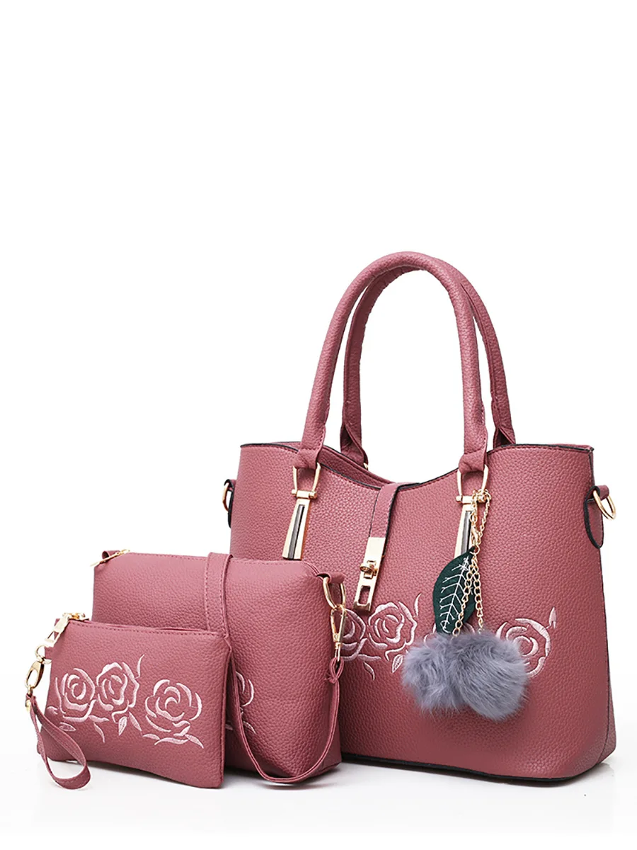 

2018 New Style Fashion WOMEN'S Fashion Handbag Embroidery Large Bag Different Size Bags Hand Crossbody Bag a Generation of Fat