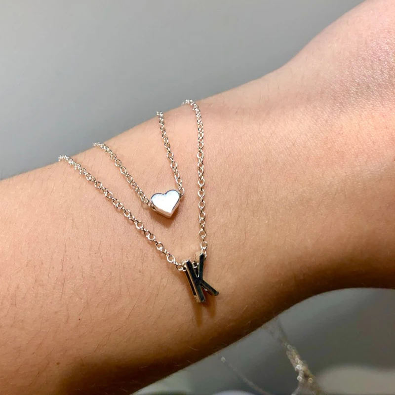 Jisensp изысканные крошечные ожерелья-чокер с буквенным принтом в виде сердца для женщин, A-Z ювелирные изделия с буквами, аксессуары, подарки для подруги