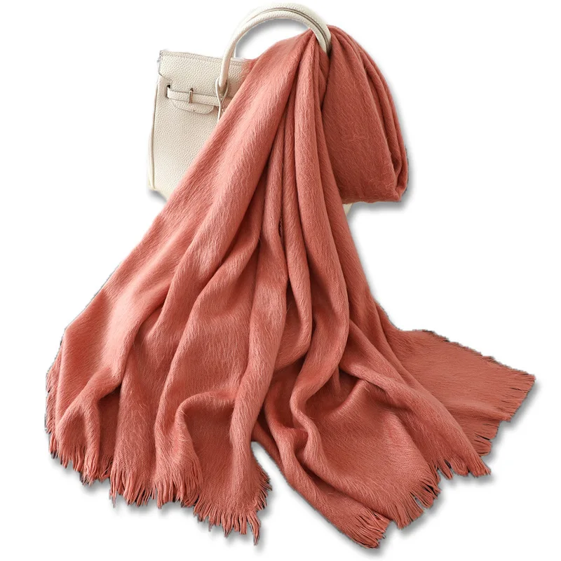 Хиджаб зимний теплый утолщенный чистый кашемировый шарф Женская шаль Бандана Cachecol женские шарфы пашмины