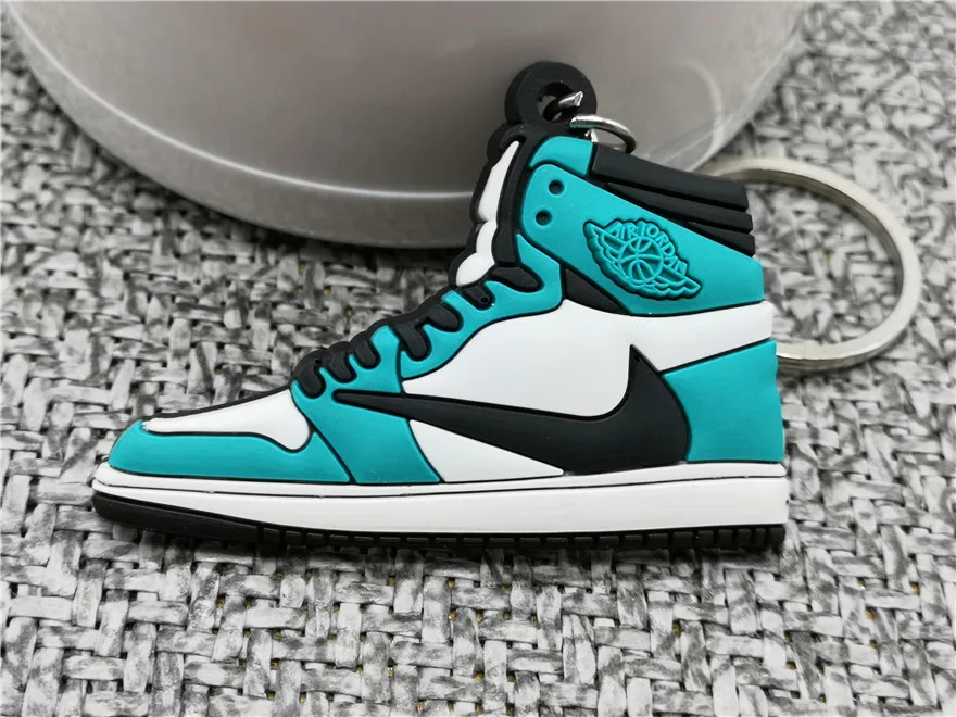 592 Мини Силиконовый Jordan 1 брелок в форме обуви женская сумка Шарм воздушный брелок на ключи в виде обуви для мужчин Дети брелок подарки кроссовки - Цвет: 592