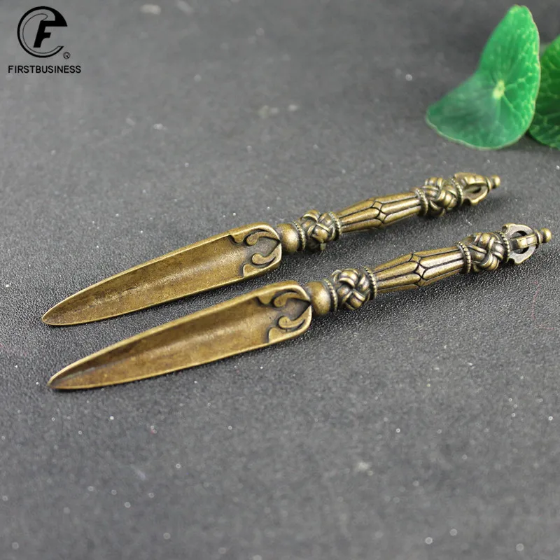 Tea Cutter Tea Needle Set Tea Making Tools Retro Brass Tibetan Magic Pestle Tea Needle Puer Tea Knives Cutter Prying Tool Accessory Craft Kung Fu Teasets Knife