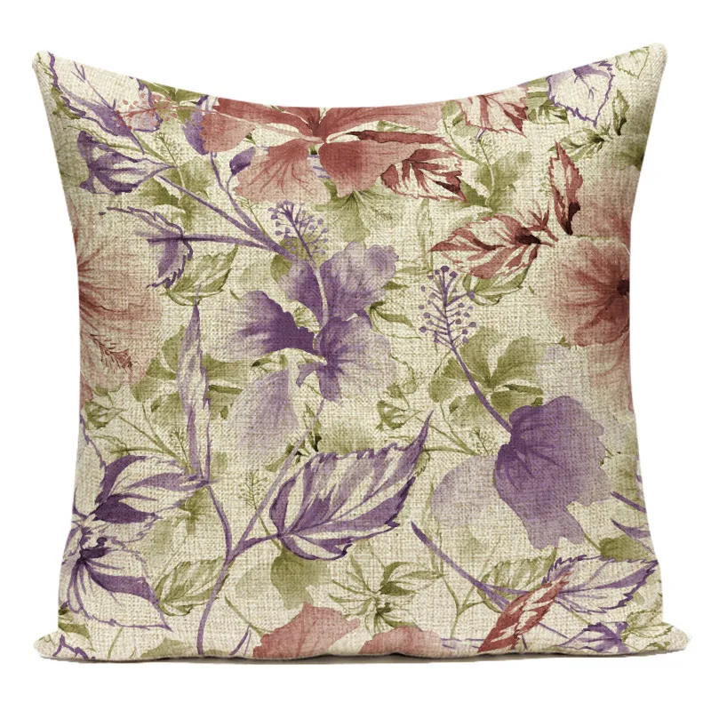 Dekorativer Kissenbezug mit Blumenmuster, Blumenmuster, Polyester, Sofa, Heimdekoration, Kissenbezug für Wohnzimmerdekoration – Detail 7