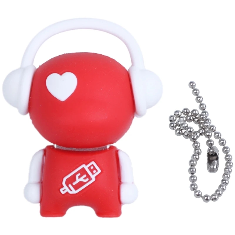 

Red + White Cute Plastic Doll 4GB USB Flash Drive Memory with One Chain