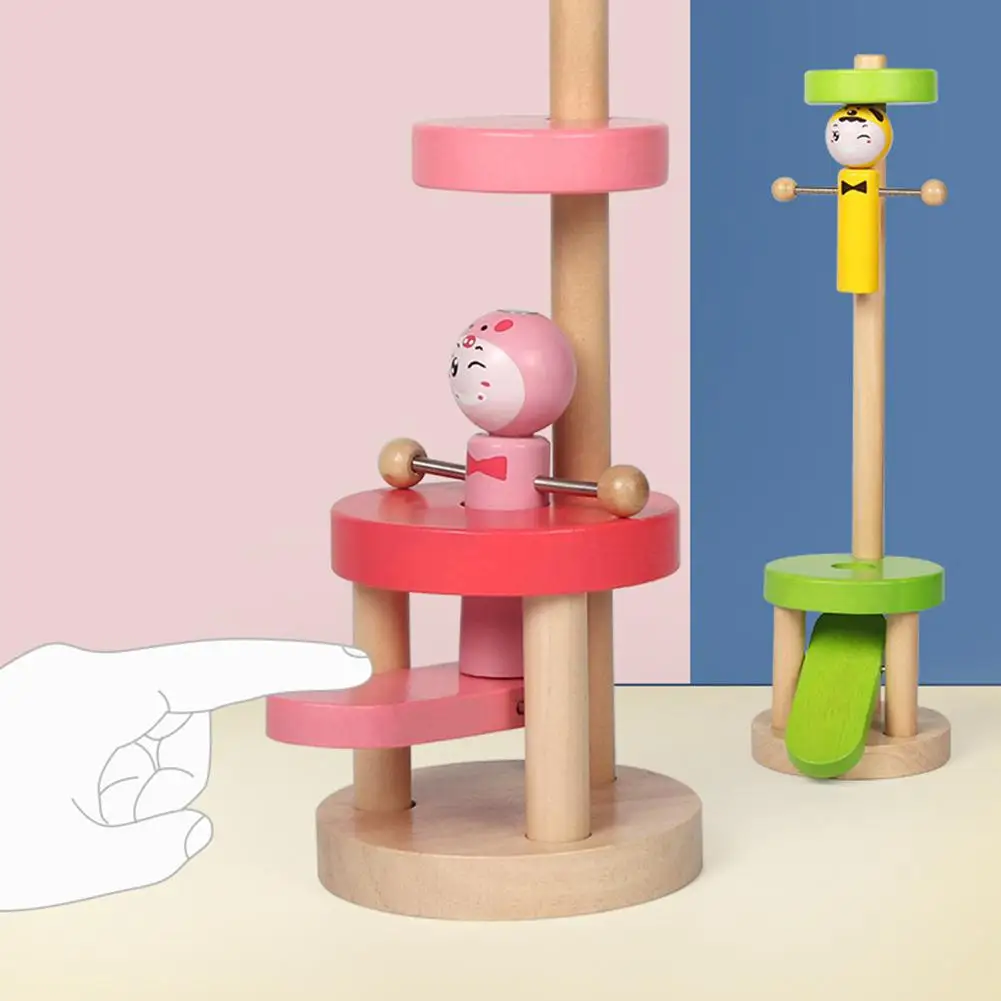 Kuulee Wooden Baby Children Fun Puzzle Early Education Jumping Toy Random Color Educational game