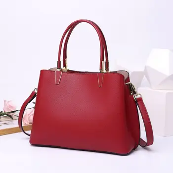 

Fashion Genuine Leather Women Handbag Luxury Brand Designer Female Totes Bag Simple Casual Ladies Hand Bag Leather Shoulder Bags