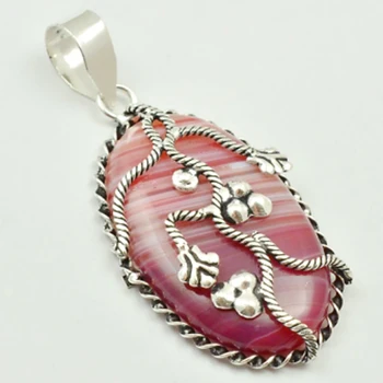 

Botswana Agates Pendant Silver Overlay over Copper, 65mm , P3587