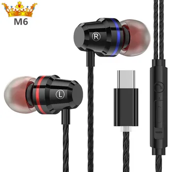 

Black In-ear Type-c Headphones adjust volume Microphone Earphone with Super Bass Stereo for Xiaomi 6 note3 Mobile Phone Headset