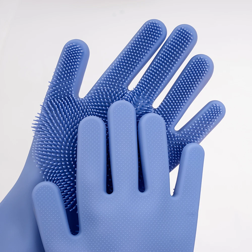 1 пара перчаток Волшебные силиконовые перчатки для мытья посуды резиновые перчатки термостойкие бытовые кухонные силиконовые перчатки для приготовления пищи
