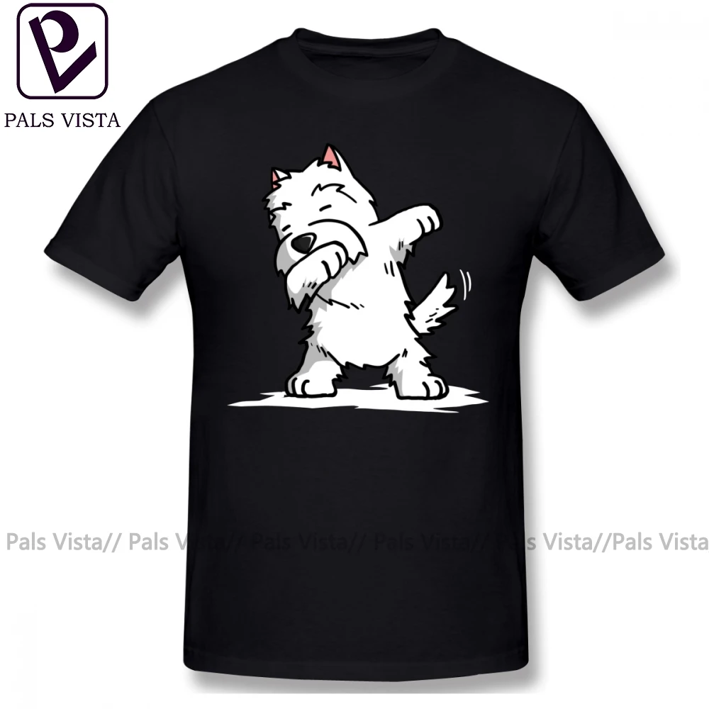 Westie футболка забавная Dabbing West Highland White Terrier Dog Мужская с короткими рукавами Пляжная