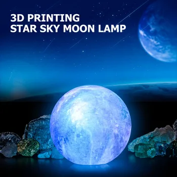 

12cm 3D Print Star Moon LED Lamp Bedroom Table Bedside Decor Night Light