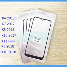Lentille extérieure avant LCD, 10 pièces/lot, verre OCA, pour LG K11 Plus K4 K7 K8 K10 2017 K8 K10 2018, panneau d'écran tactile=